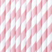 Picture of PAPER STRAWS STRIPED PINK 19.5CM - 10 PACK